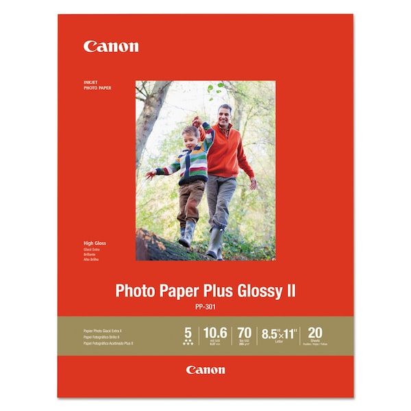 Canon Photo Paper Plus Glossy II, 10.6 mil, 8.5 x 11, Glossy White, 20PK 1432C003 - main